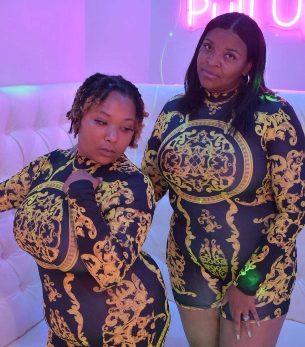 Gold and Black Skin Tight Jumpsuit Ke Nari Demonstration